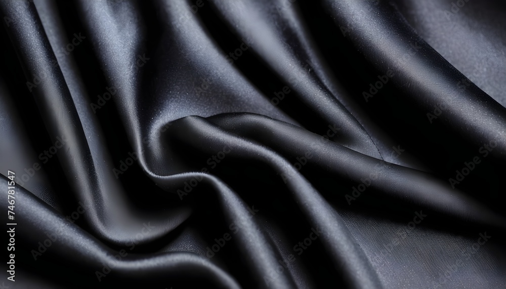 Fototapeta premium Mid dark gray silk texture, wavy, smooth