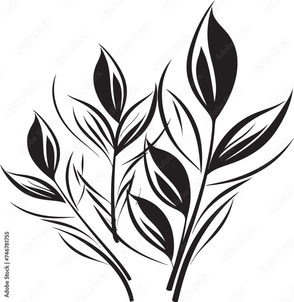 Fototapeta premium Verdant Vision Plant Leaves Badge Design Organic Foliage Vector Graphic Icon