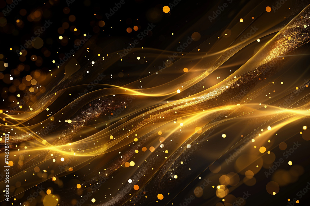 Background black gold luxury abstract light effect