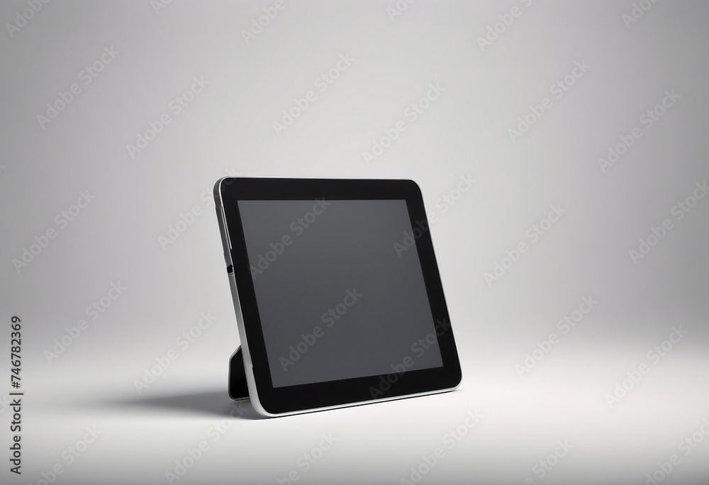Black tablet computer with blank screen isolated on white background Black tablet computer with blank screen isolated on white background