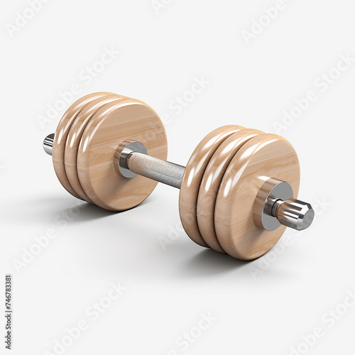 3d photo of dumbbell on white background made with generative ai