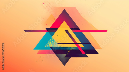 A single upside down triangle, portrayed in a flat vector style, its simplicity accentuated by clean lines and bold colors, appearing remarkably realistic in high definition