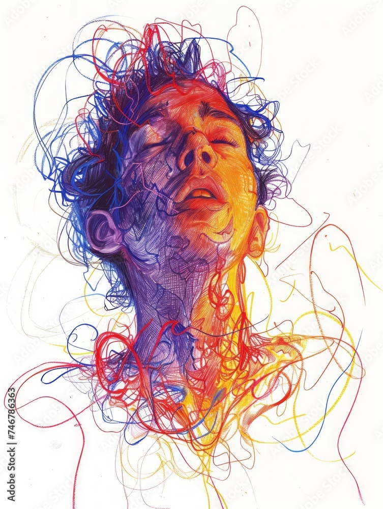 Scribbled Illustration Depicting ADHD Generative AI