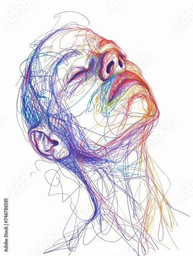 Illustration of Body Dysmorphic Disorder: A Struggle with Self-Perception Generative AI photo