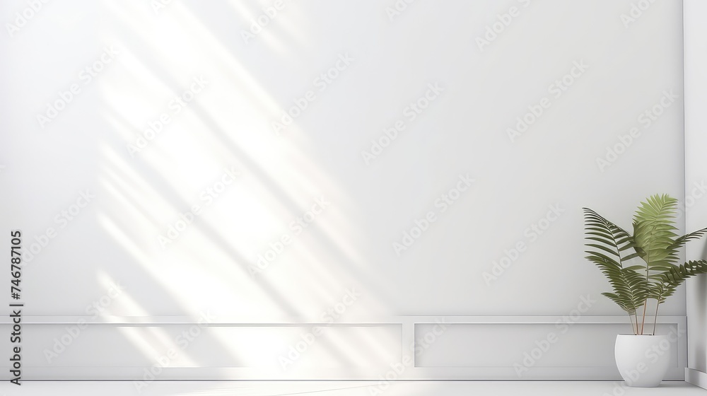 Minimalist interior wall with vases and shadows Minimalist interior wall with vases and shadows