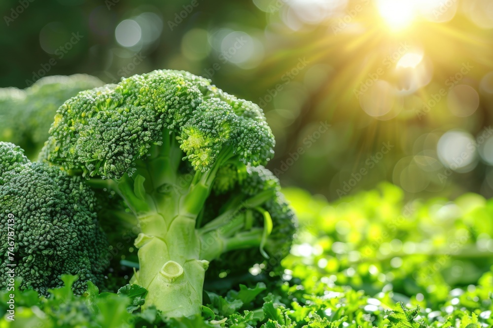custom made wallpaper toronto digitalClose up of fresh broccoli nestled in the vibrant green grass of a meadow