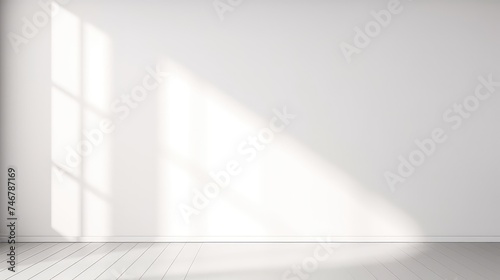 Minimalist interior white wall with shadows