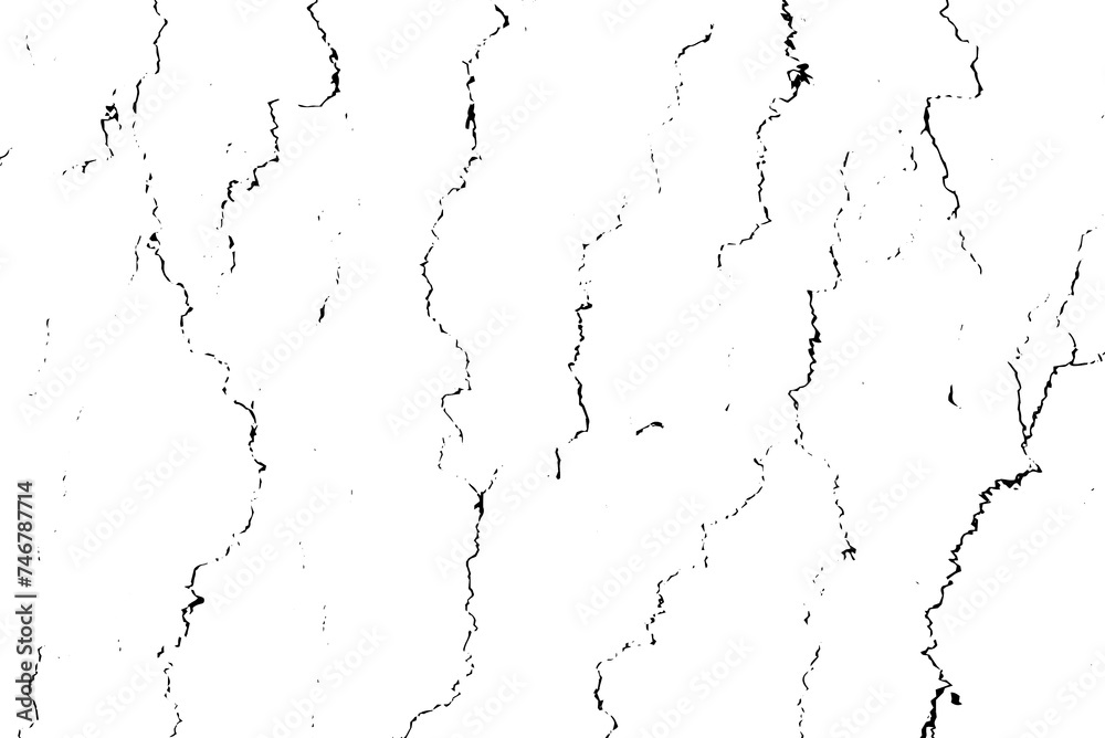 Rustic cracked texture with many cracks and scratches. Abstract background. PNG graphic illustration with transparent background.