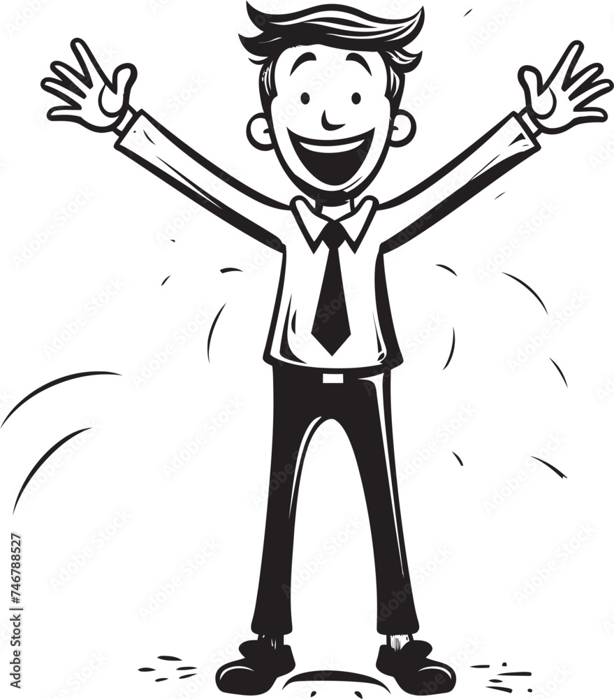 Radiant Business Owner Seal Happy Businessman Icon in Black Logo Jovial Business Director Crest Vector Black Logo Design of a Joyful Stick Figure Radiant Business Owner Seal Happy Businessman Icon in Black Logo Jovial Business Director Crest Vector Black Logo Design of a Joyful Stick Figure