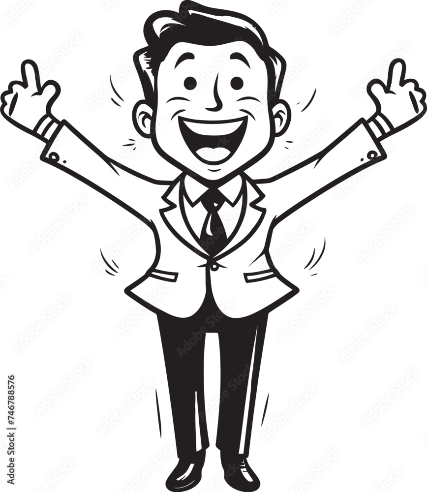 Smiling CEO Seal Happy Businessman Icon in Black Logo Cheerful Business Visionary Crest Vector Black Logo Design of a Joyful Stick Figure Smiling CEO Seal Happy Businessman Icon in Black Logo Cheerful Business Visionary Crest Vector Black Logo Design of a Joyful Stick Figure
