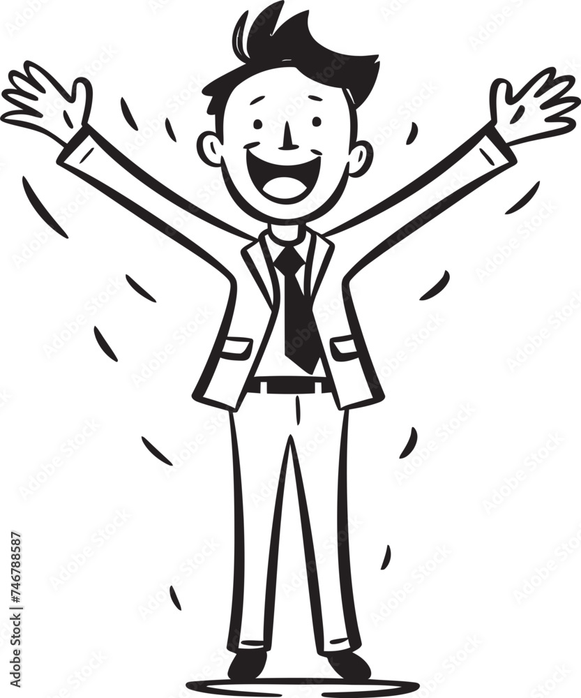 Jovial Business Innovator Seal Happy Businessman Icon in Black Logo Grinning Corporate Leader Crest Vector Black Logo Design of a Joyful Stick Figure Jovial Business Innovator Seal Happy Businessman Icon in Black Logo Grinning Corporate Leader Crest Vector Black Logo Design of a Joyful Stick Figure