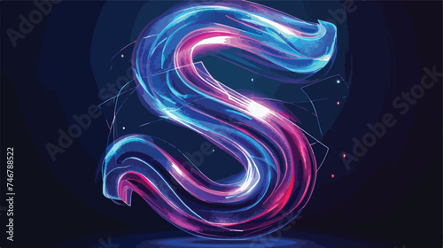 Beautiful abstract futuristic letter S logo Ai gener