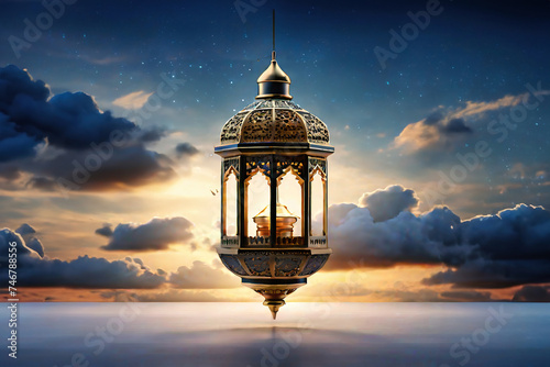 Ramadan kareem concept design, happy ramadan holiday, crescent and candle design, greetings islamic world, celebrating ramadan. photo