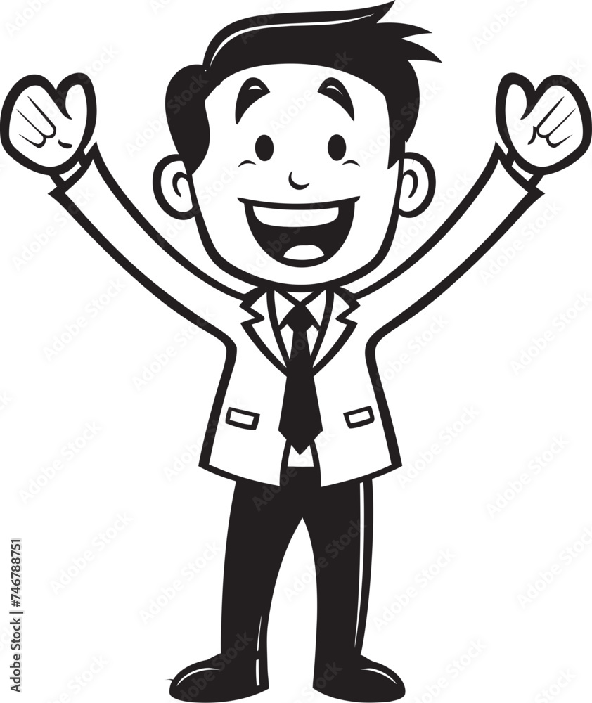 Gleeful Business Director Happy Businessman Icon in Vector Black Joyous Entrepreneur Emblem Vector Black Logo Design of a Happy Stick Figure Gleeful Business Director Happy Businessman Icon in Vector Black Joyous Entrepreneur Emblem Vector Black Logo Design of a Happy Stick Figure