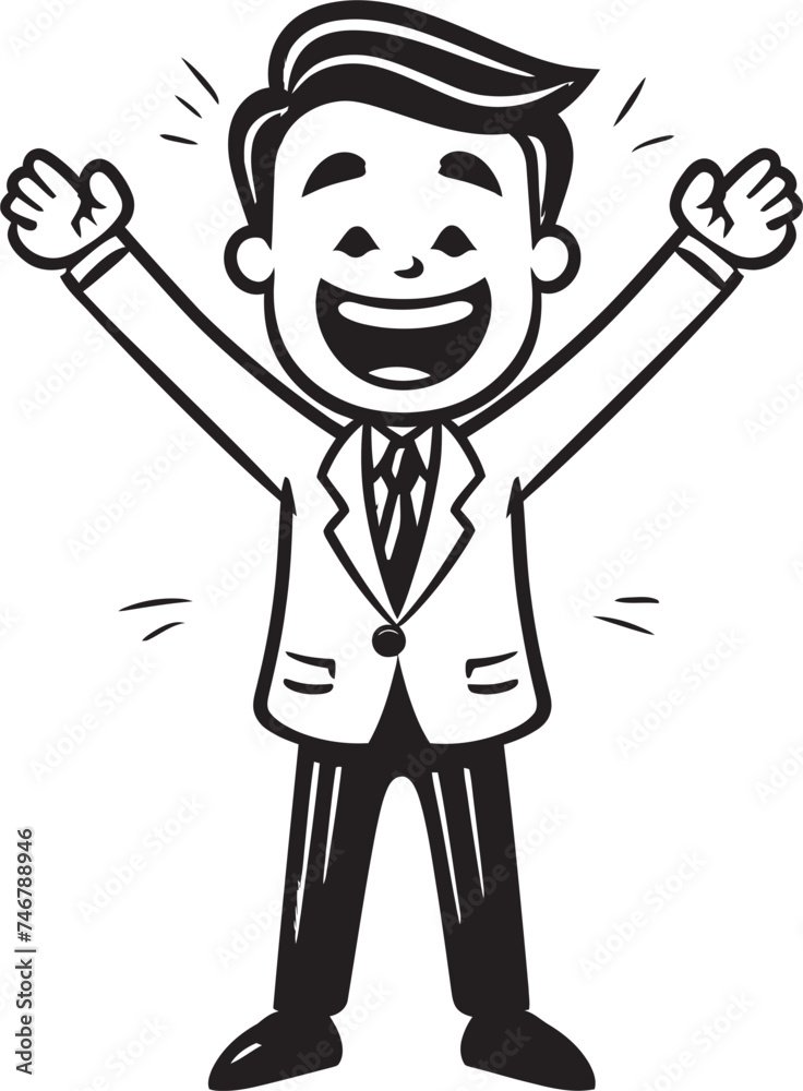 Smiling Business Director Vector Black Logo Design of a Smiling Stick Figure Cheerful Business Mogul Caricature Stick Figure in Black Vector Smiling Business Director Vector Black Logo Design of a Smiling Stick Figure Cheerful Business Mogul Caricature Stick Figure in Black Vector
