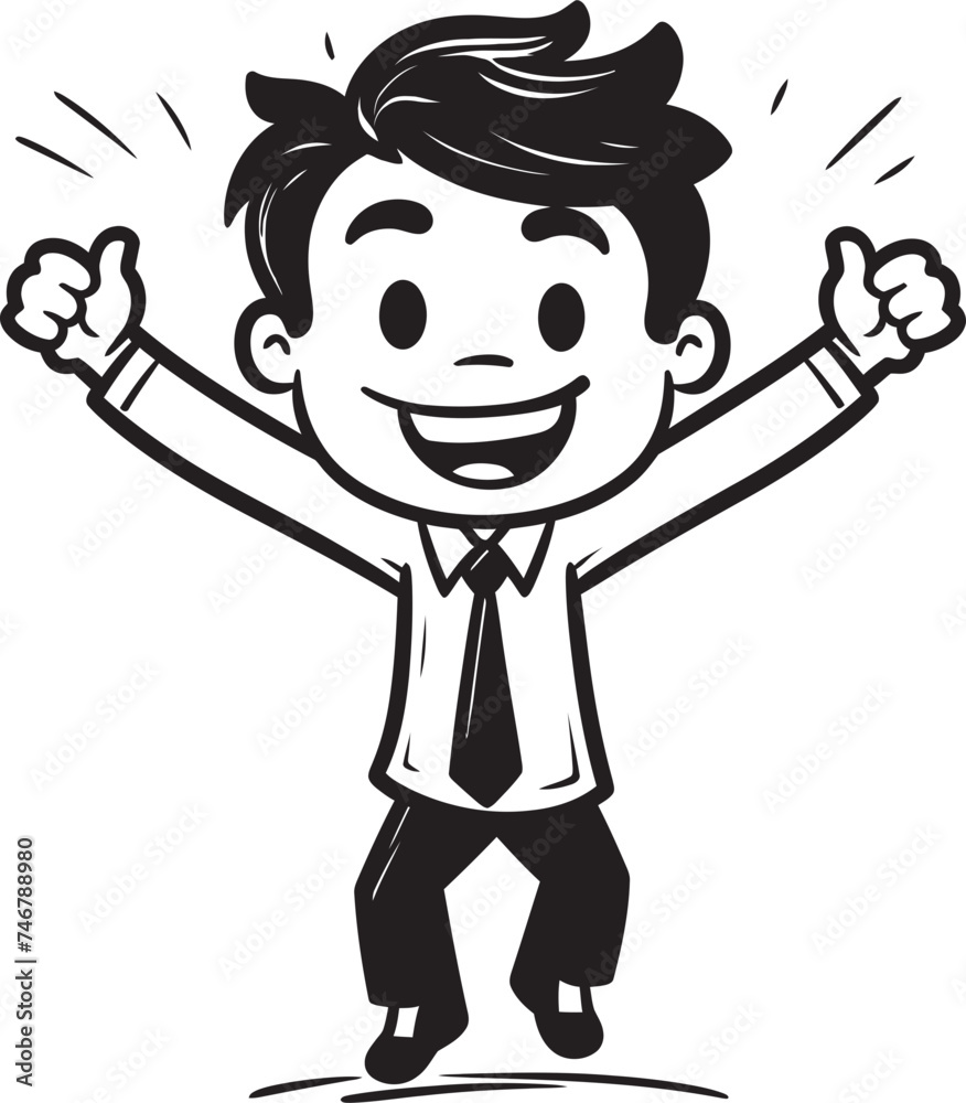 Ecstatic CEO Stick Figure Businessman Icon in Black Vector Cheerful Entrepreneurship Black Logo Featuring Joyful Businessman Ecstatic CEO Stick Figure Businessman Icon in Black Vector Cheerful Entrepreneurship Black Logo Featuring Joyful Businessman