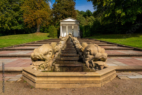 View of fountain in Neuwerkgarten in Gottorf Castle in Schleswig, Germany. photo