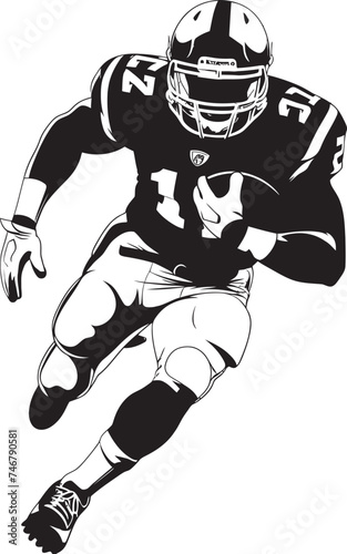 Protective Embrace Vector Graphic of NFL Player Icon in Black Eternal Comfort Iconic Black Logo Design of Rising NFL Talent