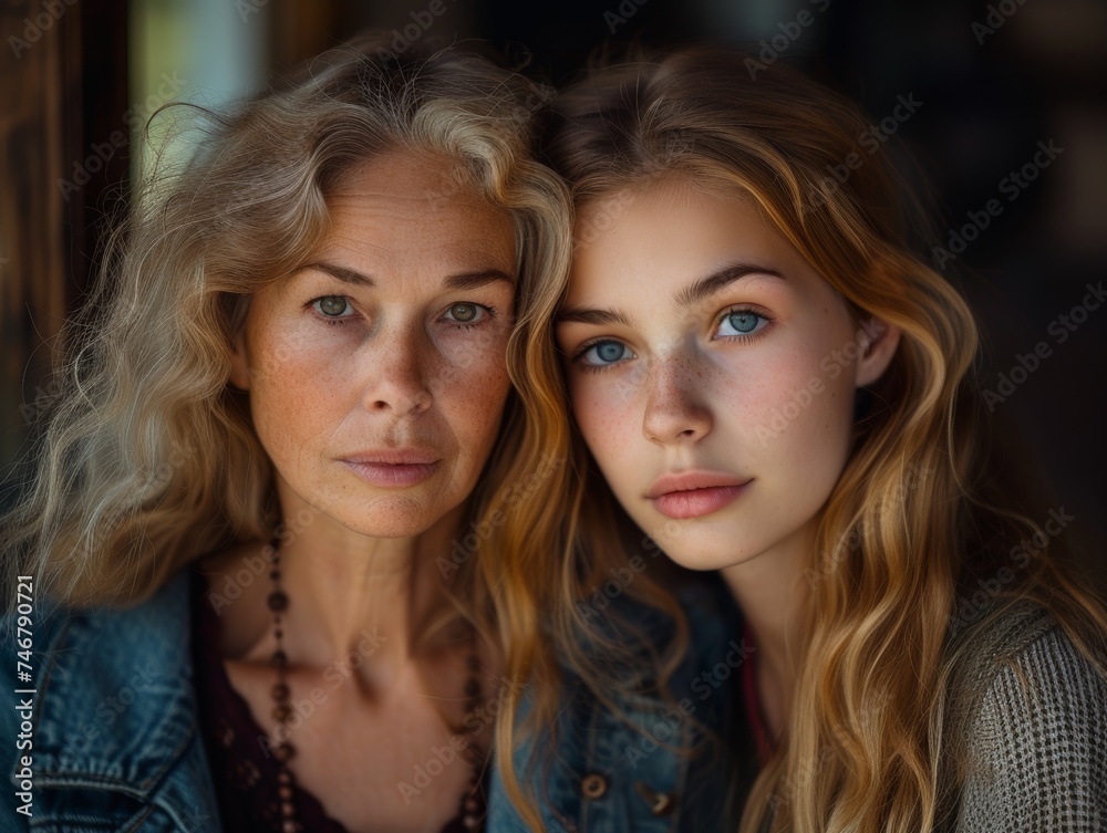 Mother and Daughter in Age Contrast