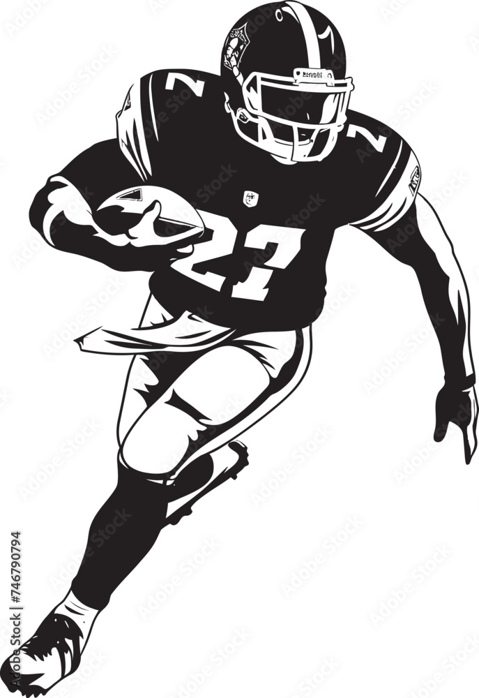 Unconditional Support Vector Graphic of NFL Player Icon in Black Infinite Compassion Iconic Black Logo Design of Rising NFL Talent