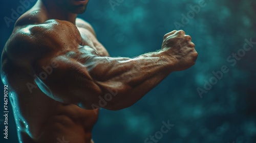 Muscular Man Arm Flex