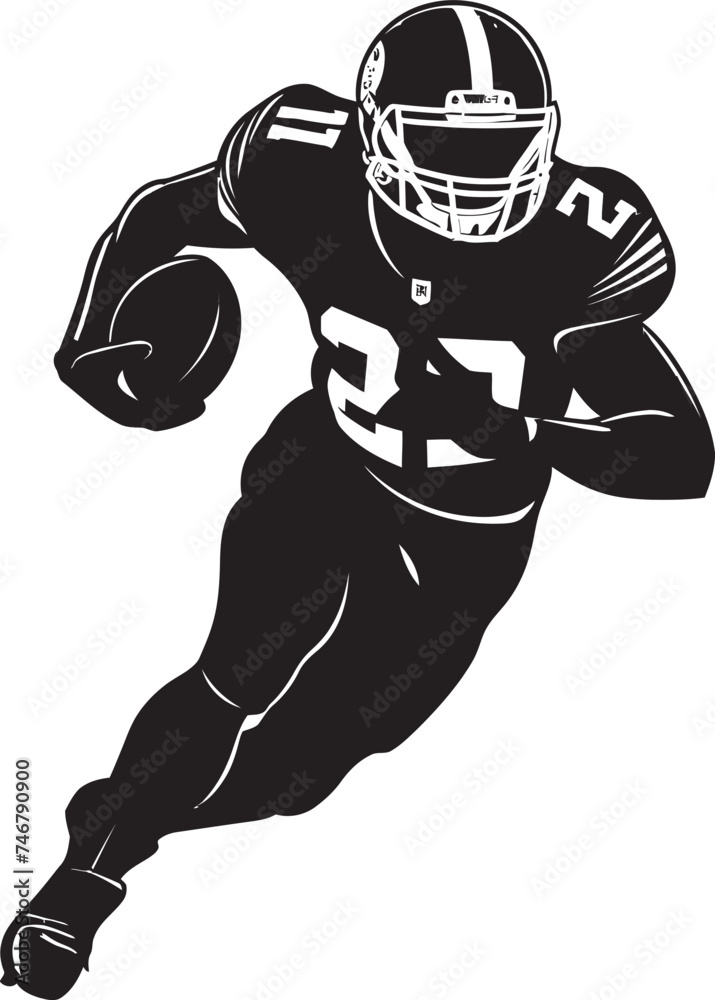 Tender Guardian Vector Graphic of NFL Star in Black Unconditional Support Iconic Black Logo Design of NFL Player Icon