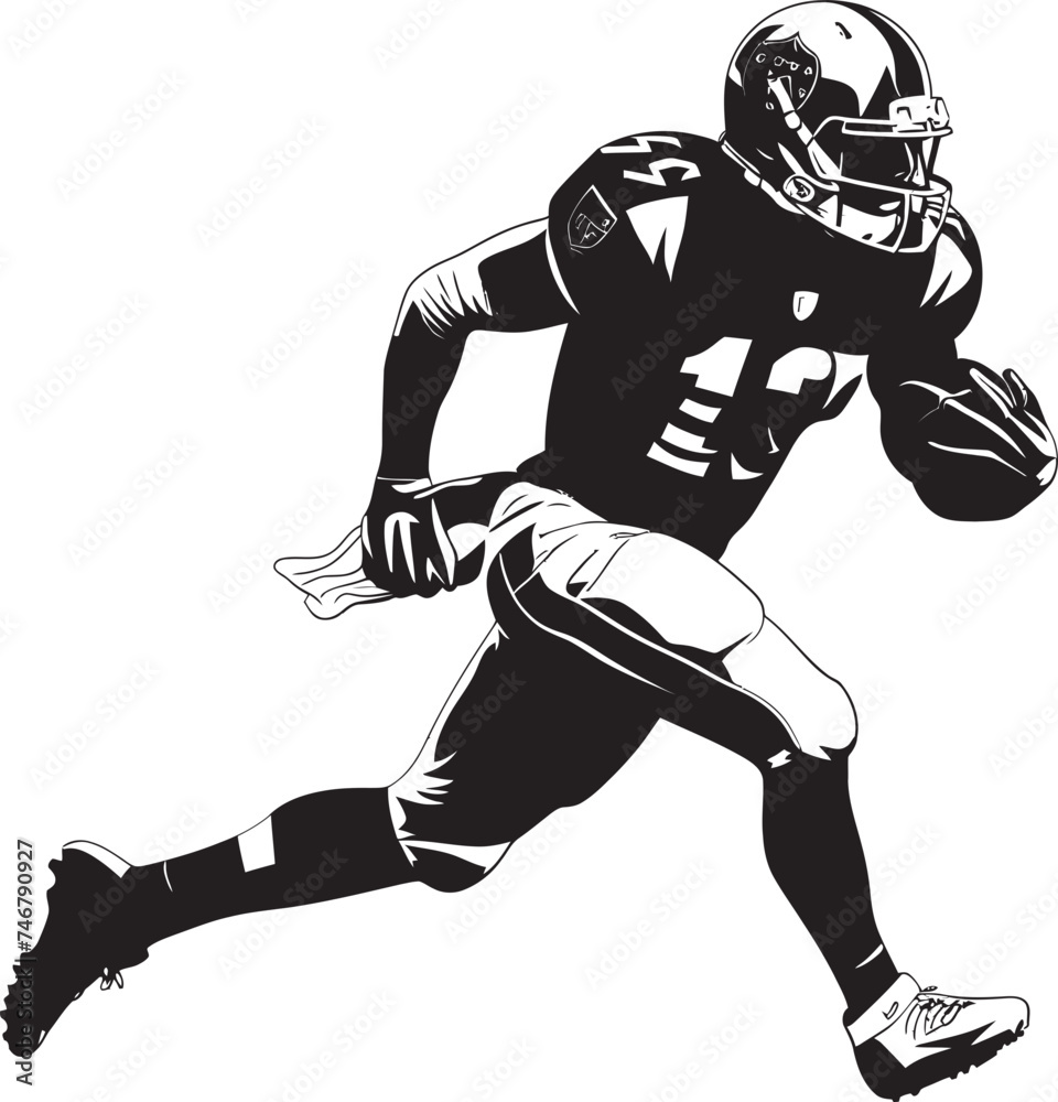 Cherished Guardian Black Emblem of NFL Player Icon Enduring Affection Vector Graphic of Rising NFL Talent in Black