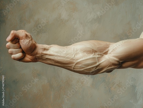 Man Flexing Veiny Arm