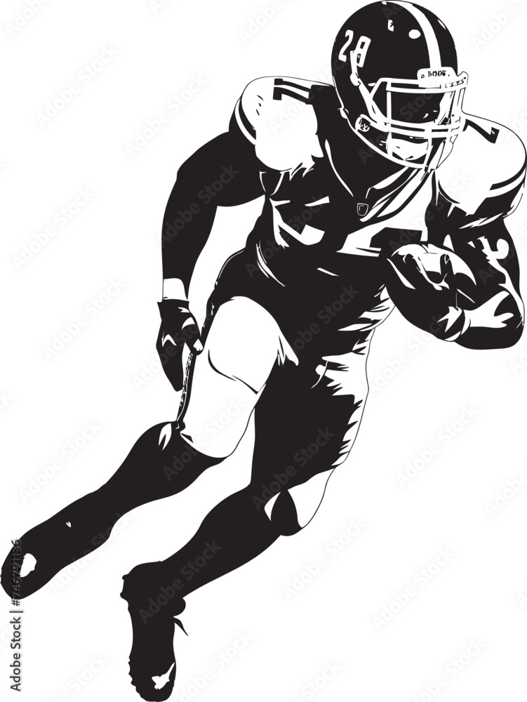 Touchdown Titan Iconic Black Logo Design of Football Star Defensive Dynamo Black Emblem of NFL Defensive Player