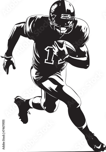 Tackle Terror Iconic Black Graphic of NFL Defensive Dominator Red Zone Rampage Vector Black Emblem of NFL Scoring Machine