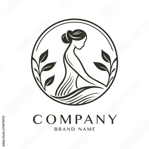 Stylish flat minimalistic logo design: modern graphic elements with abstract Massage Therapy symbol in black and white for spa and Relaxation wellness in high quality vector