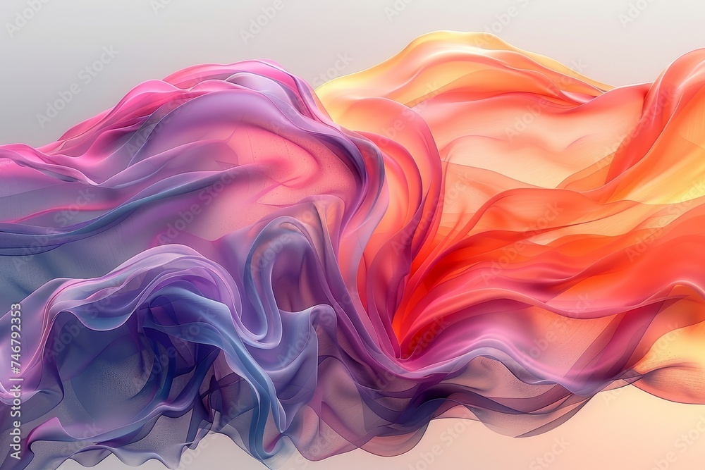 Creating ethereal artwork featuring fluid designs, pastel hues, and a minimalist gradient texture.