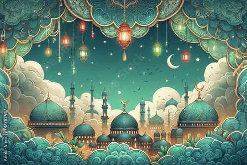 Ramadan kareem concept design, happy ramadan holiday, crescent and candle design, greetings islamic world, celebrating ramadan.