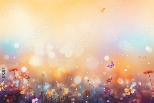 Abstract spring background with soft pastel colors and delicate floral design elements