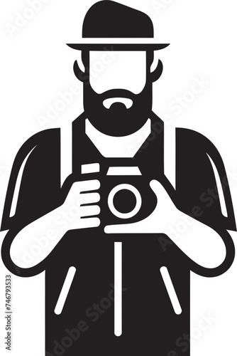 ShutterSketch Iconic Camera Line Art Emblem CaptureCraft Vector Graphic of Photographers Icon