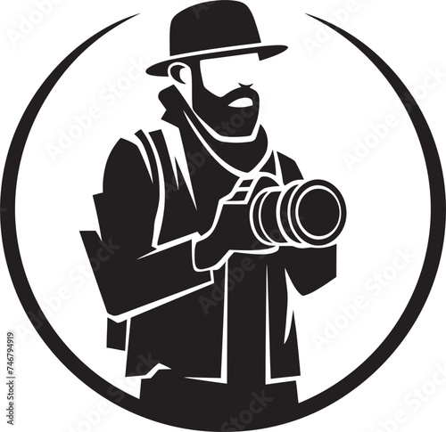 LensLegacy Sleek Vector Black Logo of Photographer PicturePerfect Iconic Thick Line Art Icon for Photographer