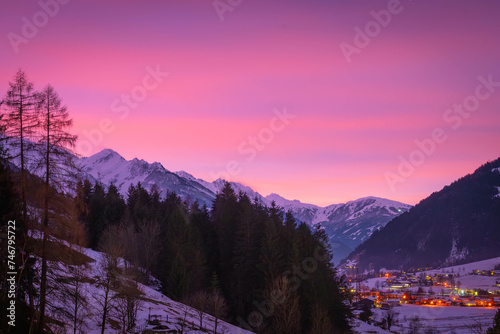 sunset in the mountains