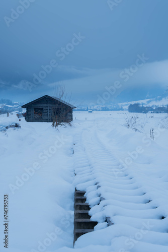 house in the snow