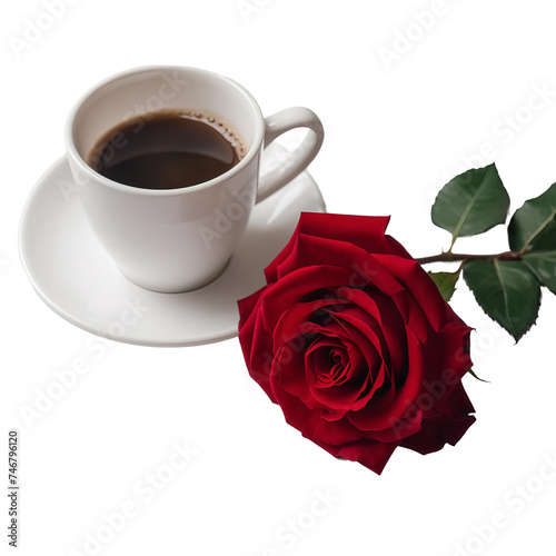 cup of coffee with rose