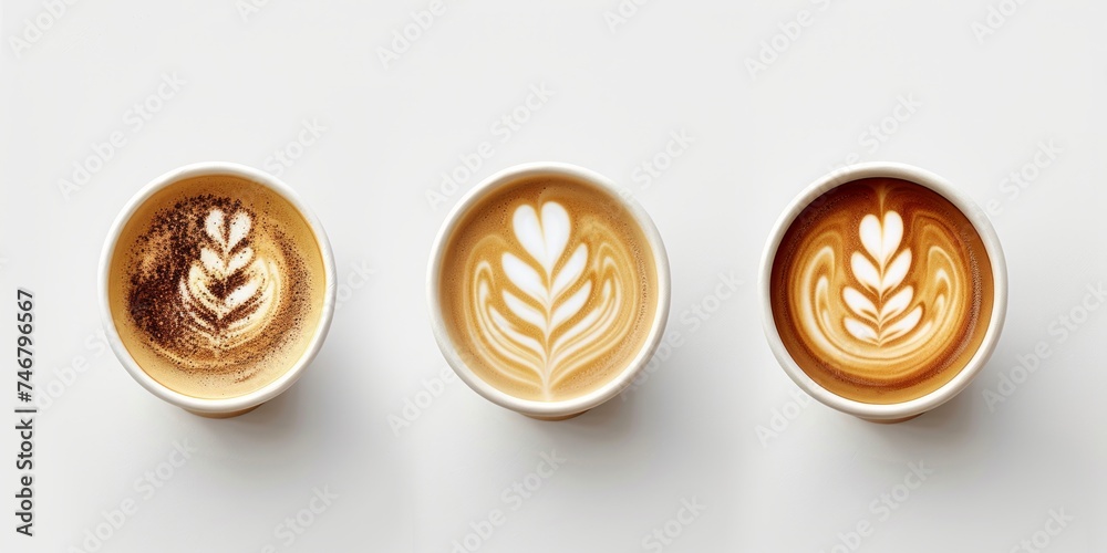 Beautiful Latte Art in Takeaway Paper Cups Generative AI Beautiful Latte Art in Takeaway Paper Cups Generative AI