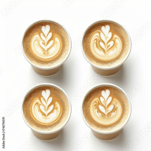 Hyper-Realistic Latte Art on Takeaway Paper Cups Generative AI