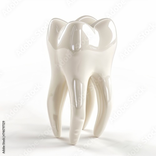 Hyper-Realistic Tooth Model on Pure White Background Generative AI