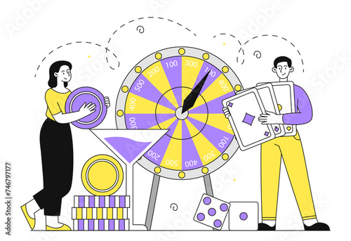 People with casino vector linear