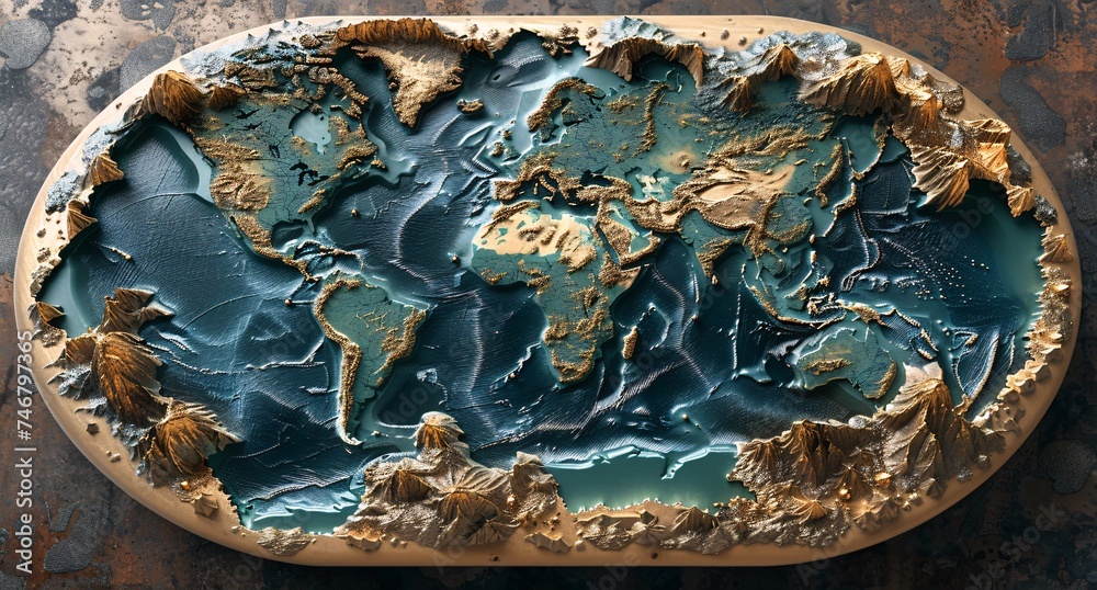 3D world map illustration