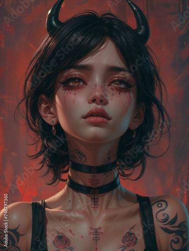 art concept. image of a girl. poster