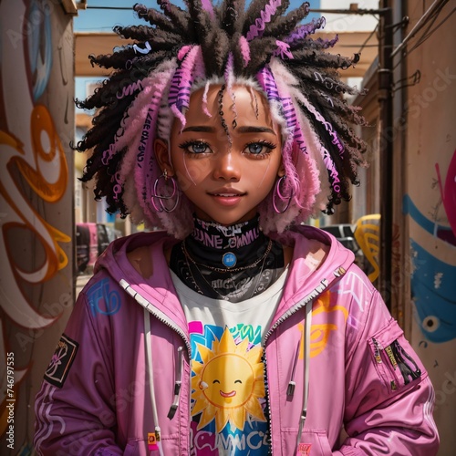 art concept. image of a black girl. poster