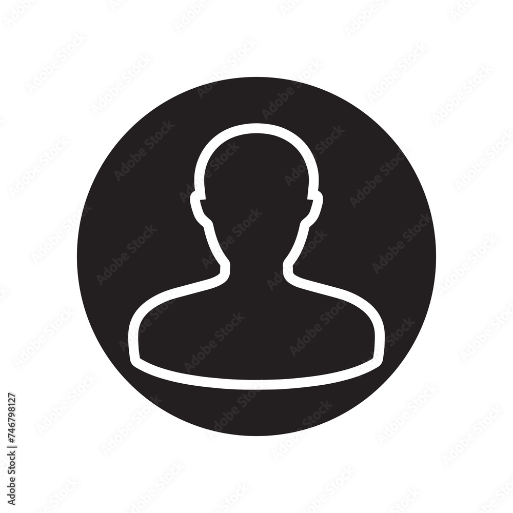 User icon vector. Profile mark logo design. Profile vector icon illustration in circle isolated on white background User icon vector. Profile mark logo design. Profile vector icon illustration in circle isolated on white background