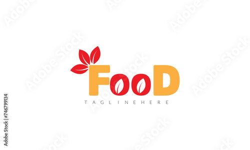 Typography food logo natural food logo design.