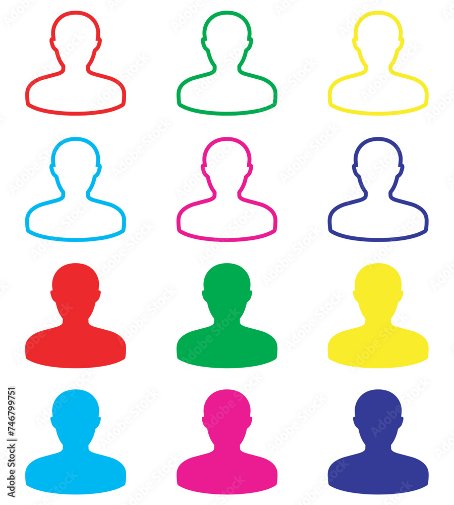 User icon vector. Profile icon sign symbol in trendy flat style. Set elements in colored icons. Profile vector icon illustration isolated on white background User icon vector. Profile icon sign symbol in trendy flat style. Set elements in colored icons. Profile vector icon illustration isolated on white background