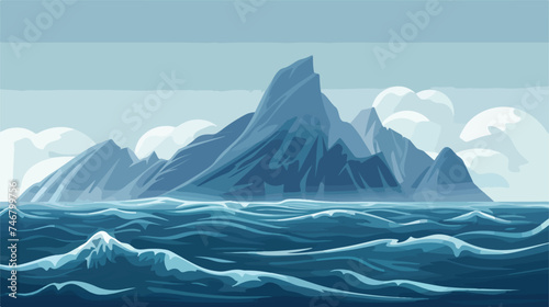 cap of the sea isolated background illustration vect
